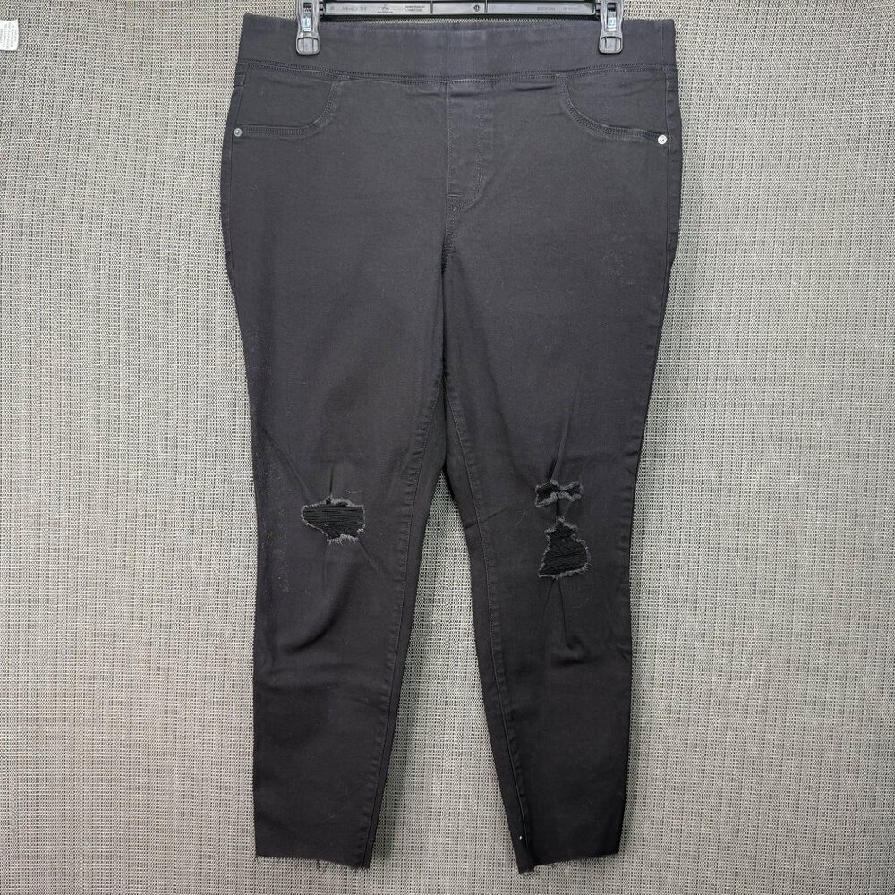 Old Navy Women's Pants Size 16 Rockstar Black Distressed Jeggings Stretch Denim